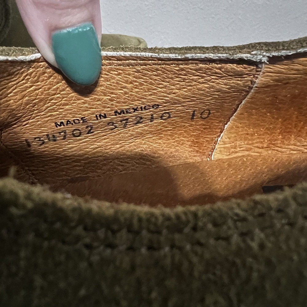 John Fluevog Men's‎ Brown Square Toe Platform Chunky Heel Shoes Size 10 Suede - Picture 15 of 15